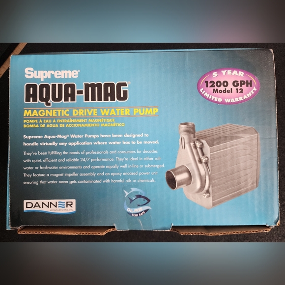 Aqua-Mag Magnetic Drive Water Pump Model 12. 1,200 GPH Danner Supreme NEW IN BOX - Picture 1 of 7